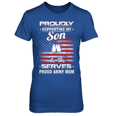 Supporting My Son As He Serves Proud Army Mom-T-Shirt & Hoodie-Women's T-Shirt-Royal
