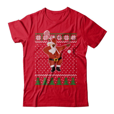 Dabbing Santa Lacrosse Ugly Sweater Christmas-T-Shirt & Sweatshirt-Premium T-Shirt-Red