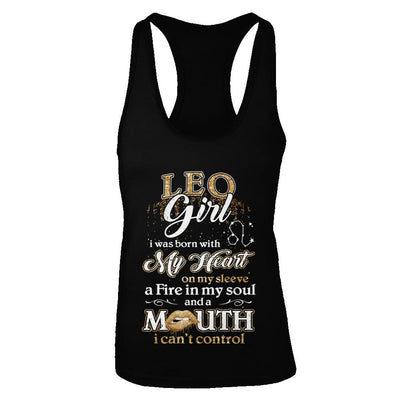 I'm A Leo Girl Lipstick July August Funny Zodiac Birthday-T-Shirt & Tank Top-Women's Ideal Racerback Tank-Black