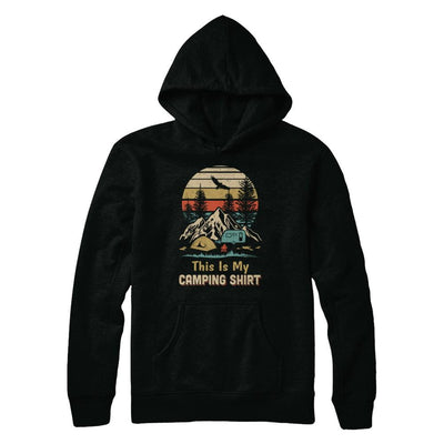 Vintage Papa Grandma Dad Mom This Is My Camping-T-Shirt & Hoodie-Pullover Hoodie-Black
