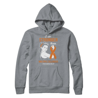 I Am Stronger Than Multiple Sclerosis Awareness Support-T-Shirt & Hoodie-Pullover Hoodie-Light Steel