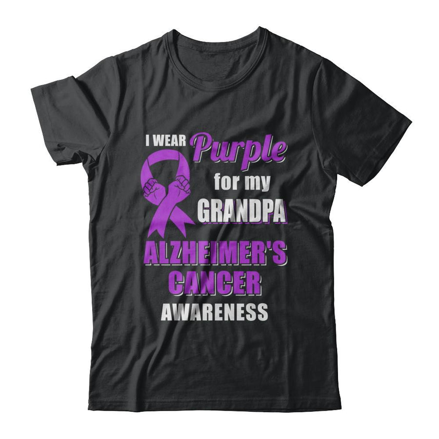 I Wear Purple For My Grandpa Alzheimer's Awareness-T-Shirt & Hoodie-Classic T-Shirt-Black