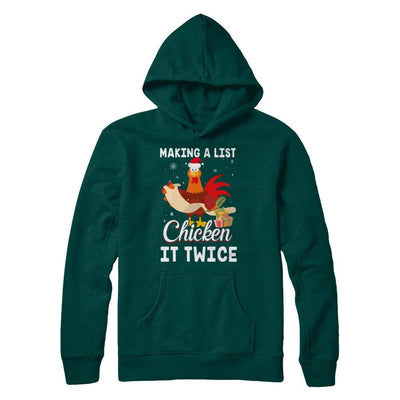 Chicken It Twice Funny Chicken Christmas-T-Shirt & Sweatshirt-Pullover Hoodie-Deep Forest