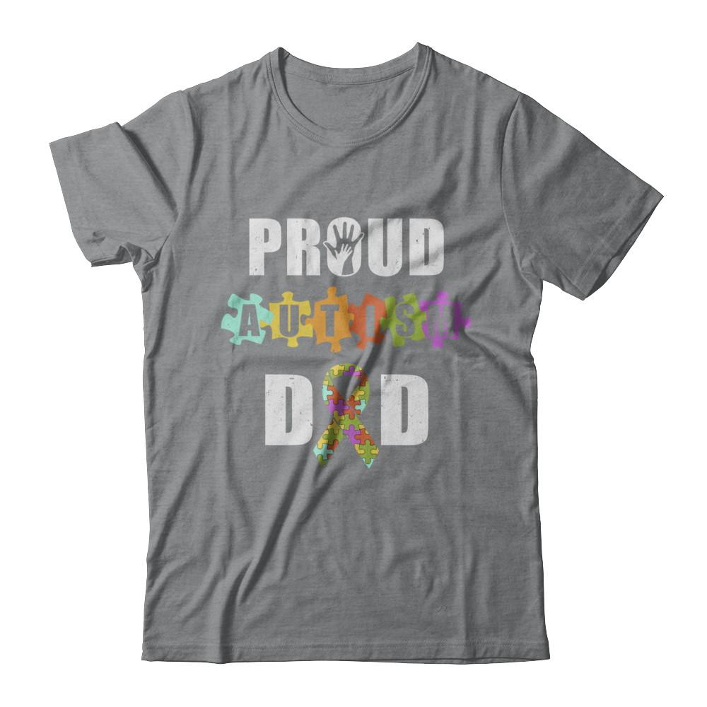 Proud Autism Dad Autism Awareness-T-Shirt & Hoodie-Classic T-Shirt-Sport Grey