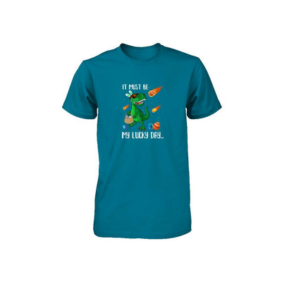 Funny Easter Bunny Dinosaur It Must Be My Lucky Day Youth-Youth Shirt-