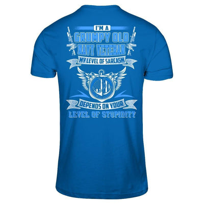 I'm A Grumpy Old Navy Veteran My Level Of Sarcasm-T-Shirt & Hoodie-Classic T-Shirt-Royal