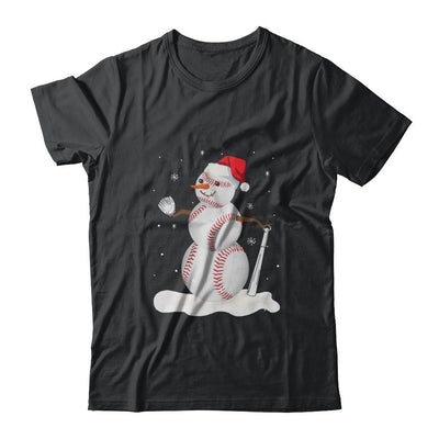 Christmas Baseball Snowman Christmas-T-Shirt & Sweatshirt-Classic T-Shirt-Black