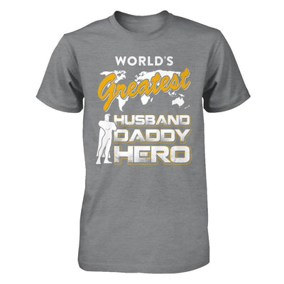 World's Greatest Husband Daddy Hero-T-Shirt & Hoodie-Classic T-Shirt-Sport Grey