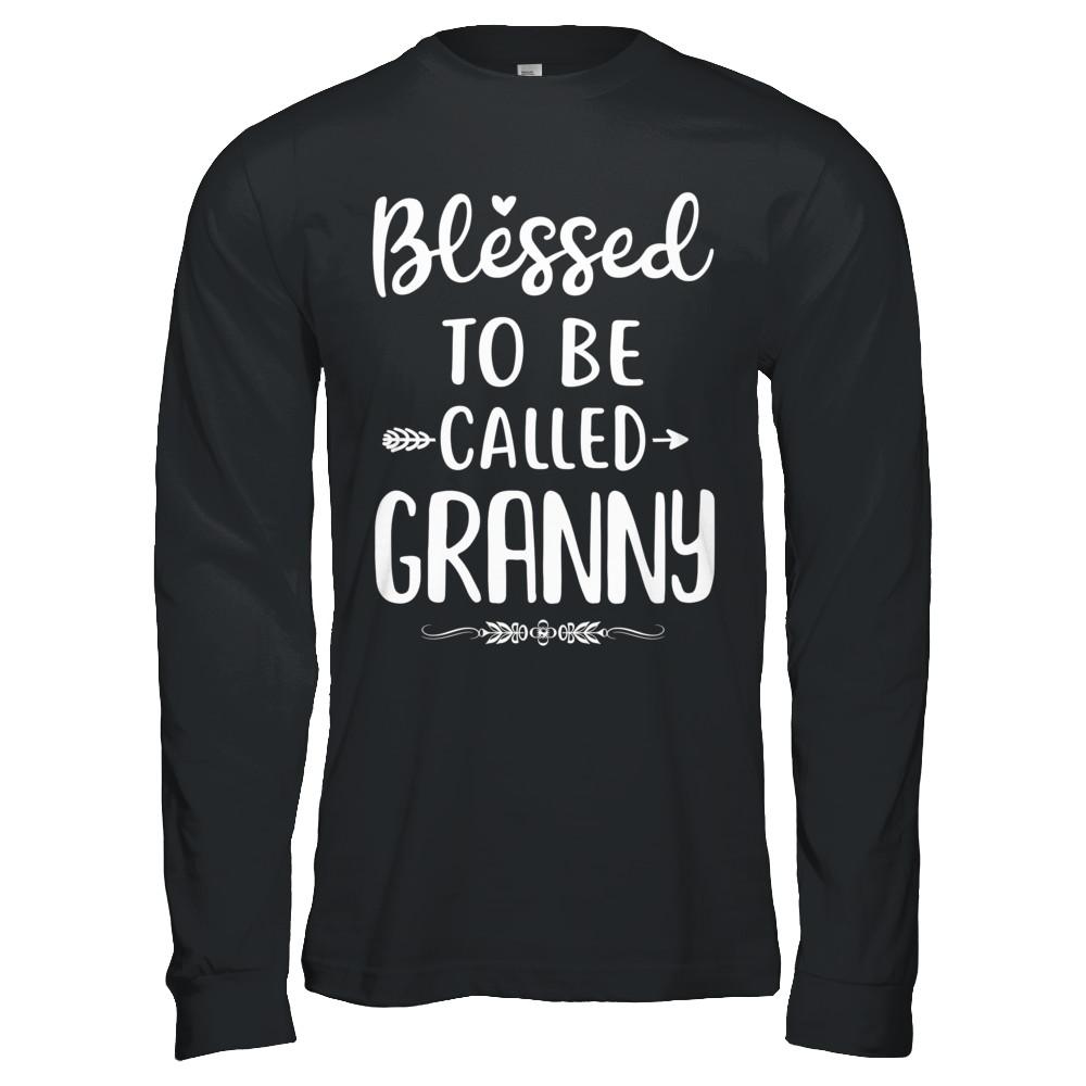 Funny Grandma Blessed To Be Called Granny-T-Shirt & Hoodie-Long Sleeve T-Shirt-Black