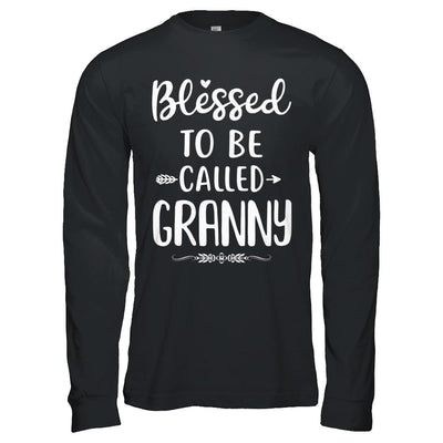 Funny Grandma Blessed To Be Called Granny-T-Shirt & Hoodie-Long Sleeve T-Shirt-Black