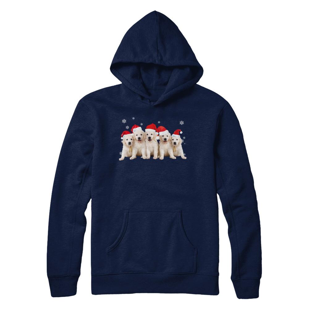 Funny Golden Retriever Puppies Christmas Dog Gift-T-Shirt & Hoodie-Pullover Hoodie-Navy