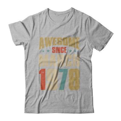 Vintage Retro Awesome Since March 1978 43th Birthday-T-Shirt & Hoodie-Premium T-Shirt-Heather Gray