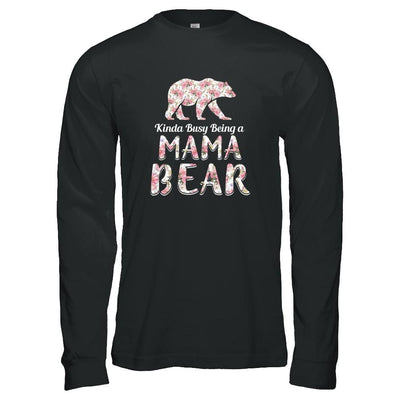 Mama Bear Dinosaur Kinda Busy Being A Mamabear-T-Shirt & Tank Top-Long Sleeve T-Shirt-Black