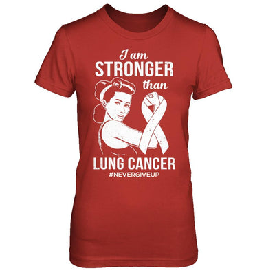 I Am Stronger Than Lung Cancer Awareness Support-T-Shirt & Hoodie-Women's T-Shirt-Red