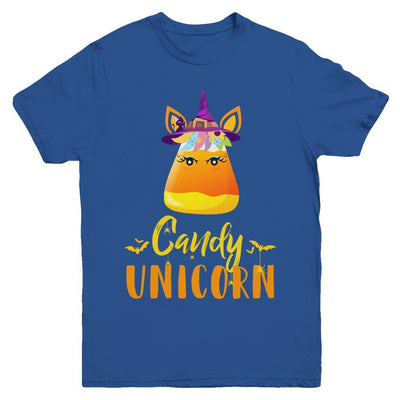 Candy Corn Unicorn Halloween Unicorn For Girls Youth-Youth Shirt-Youth T-Shirt-Royal