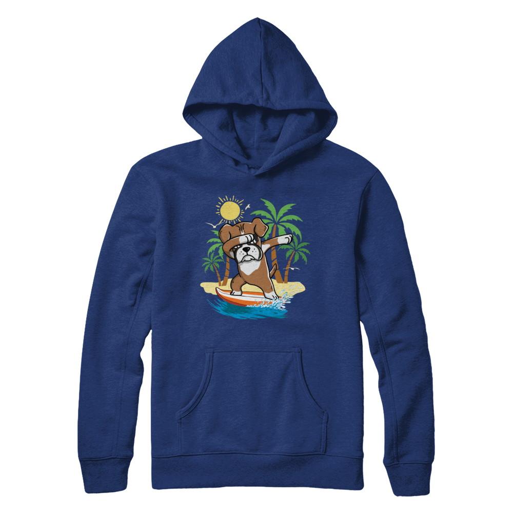 Summer Vacation Dabbing Boxer Surfing Surfboard Gift-T-Shirt & Hoodie-Pullover Hoodie-Deep Royal