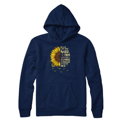 She Was Life Itself Wild And Free Vintage Sunflower-T-Shirt & Tank Top-Pullover Hoodie-Navy