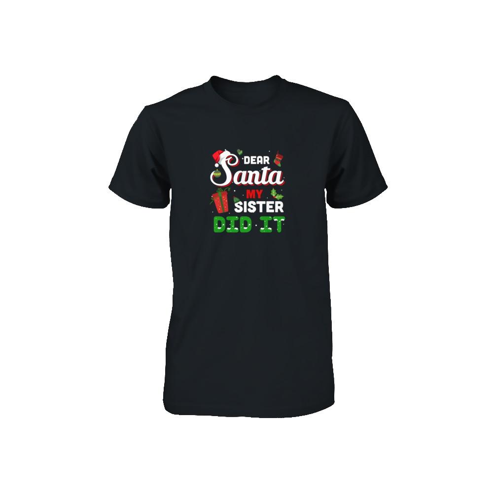 Dear Santa My Sister Did It Christmas Brother Youth-T-Shirt & Sweatshirt-Toddler T-Shirt-Black