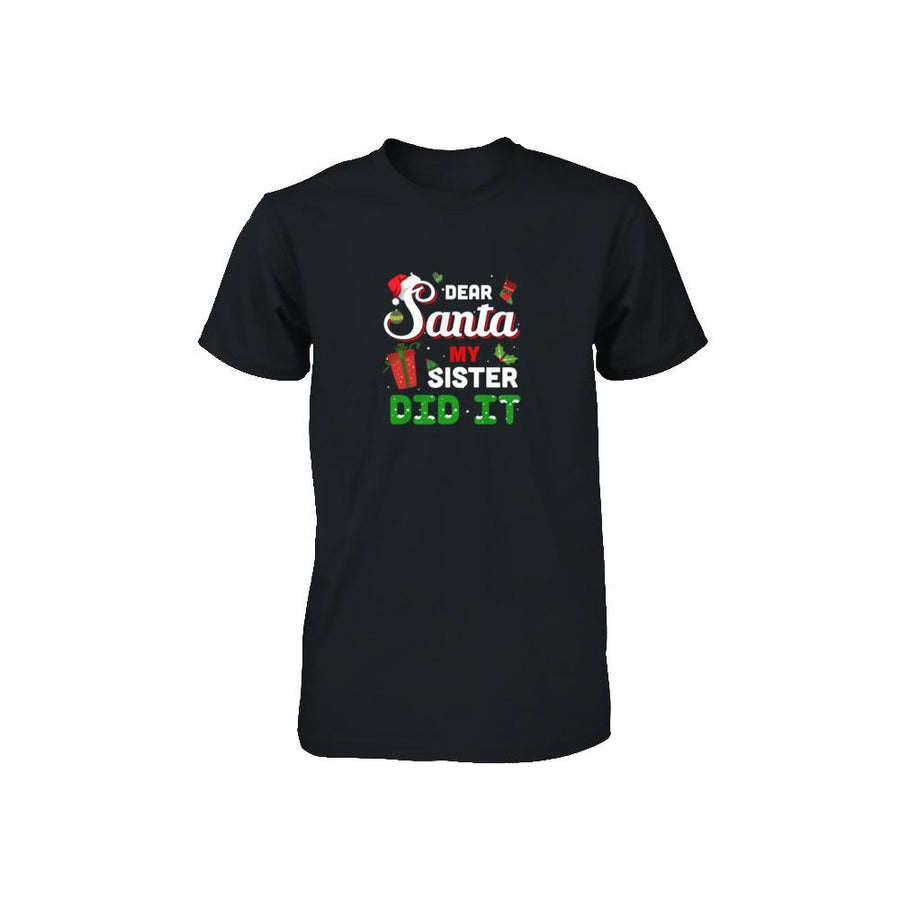 Dear Santa My Sister Did It Christmas Brother Youth-T-Shirt & Sweatshirt-Toddler T-Shirt-Black
