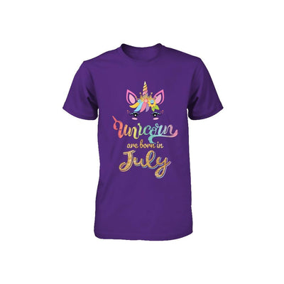Cute Unicorns Are Born In July Birthday Gift Youth-Youth Shirt-