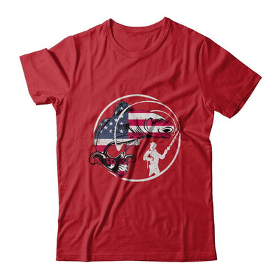 American Flag Fishing Vintage 4Th July Gifts-T-Shirt & Hoodie-Classic T-Shirt-Red