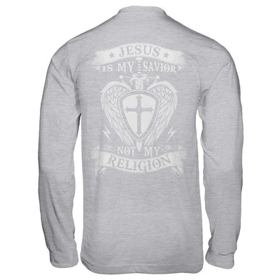 Knight Templar Jesus Is My Savior Not My Religion-T-Shirt & Hoodie-Long Sleeve T-Shirt-Sport Grey