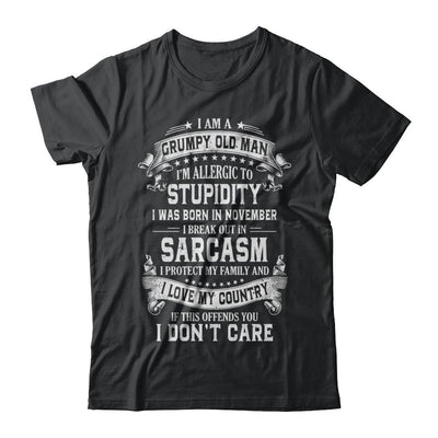 I Am A Grumpy Old Man I Was Born In November Birthday-T-Shirt & Hoodie-Classic T-Shirt-Black
