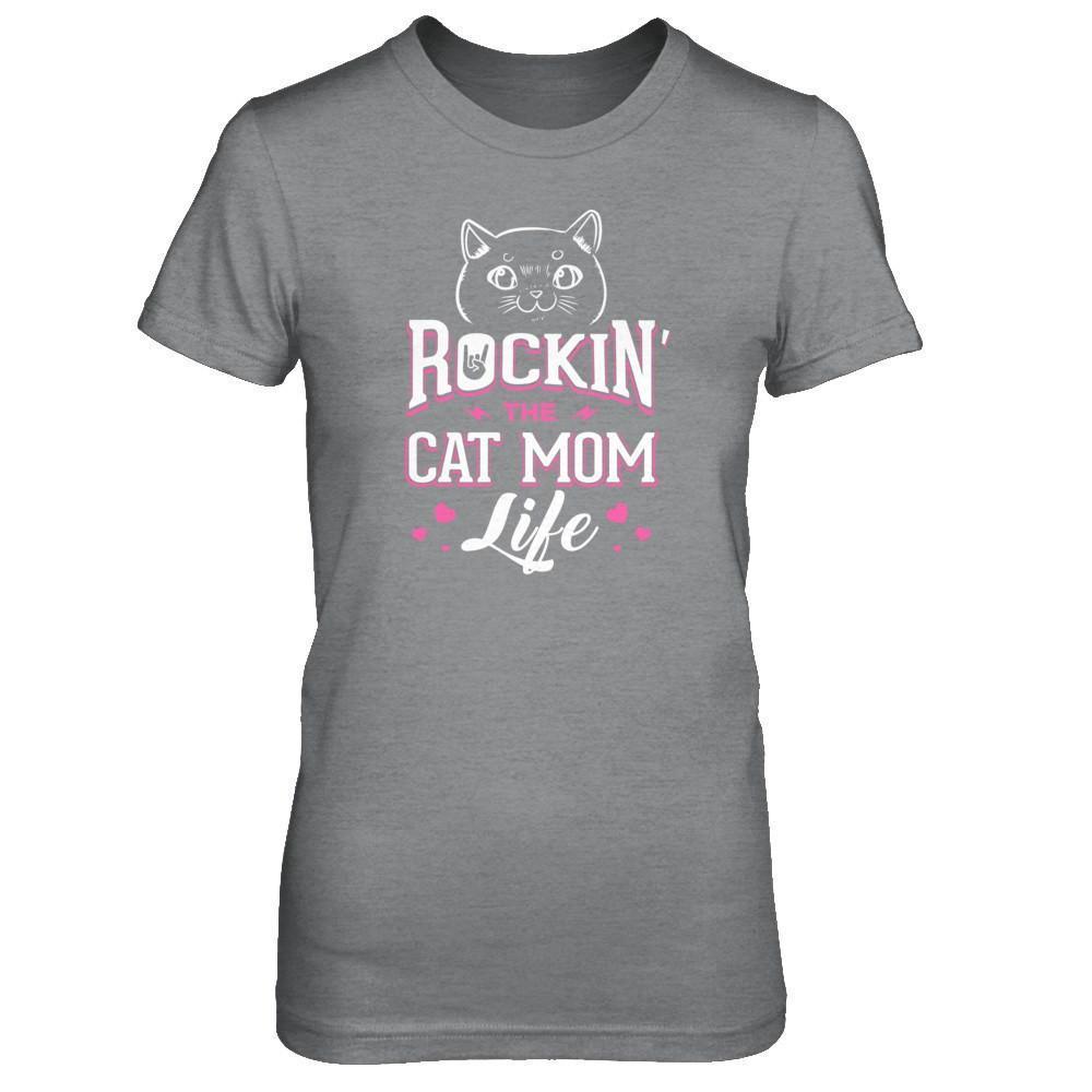 Rocking The Cat Mom Life-T-Shirt & Tank Top-Women's T-Shirt-Sport Grey