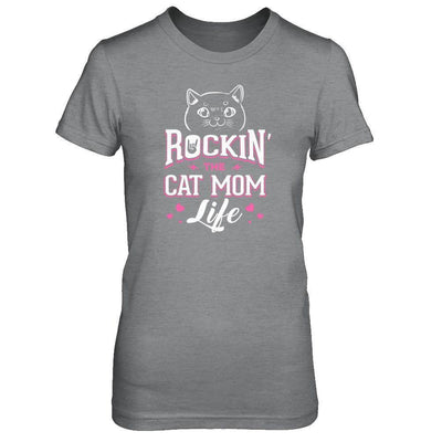 Rocking The Cat Mom Life-T-Shirt & Tank Top-Women's T-Shirt-Sport Grey