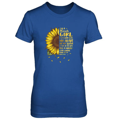 I Am A March Girl Birthday Gifts Sunflower-T-Shirt & Tank Top-Women's T-Shirt-Royal