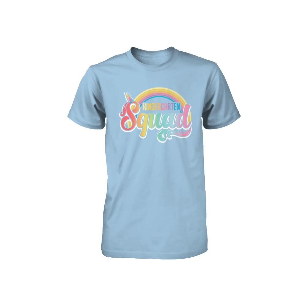 Kindergarten Squad Cute Rainbow Unicorn Back To School Youth-Youth Shirt-Toddler T-Shirt-Light Blue