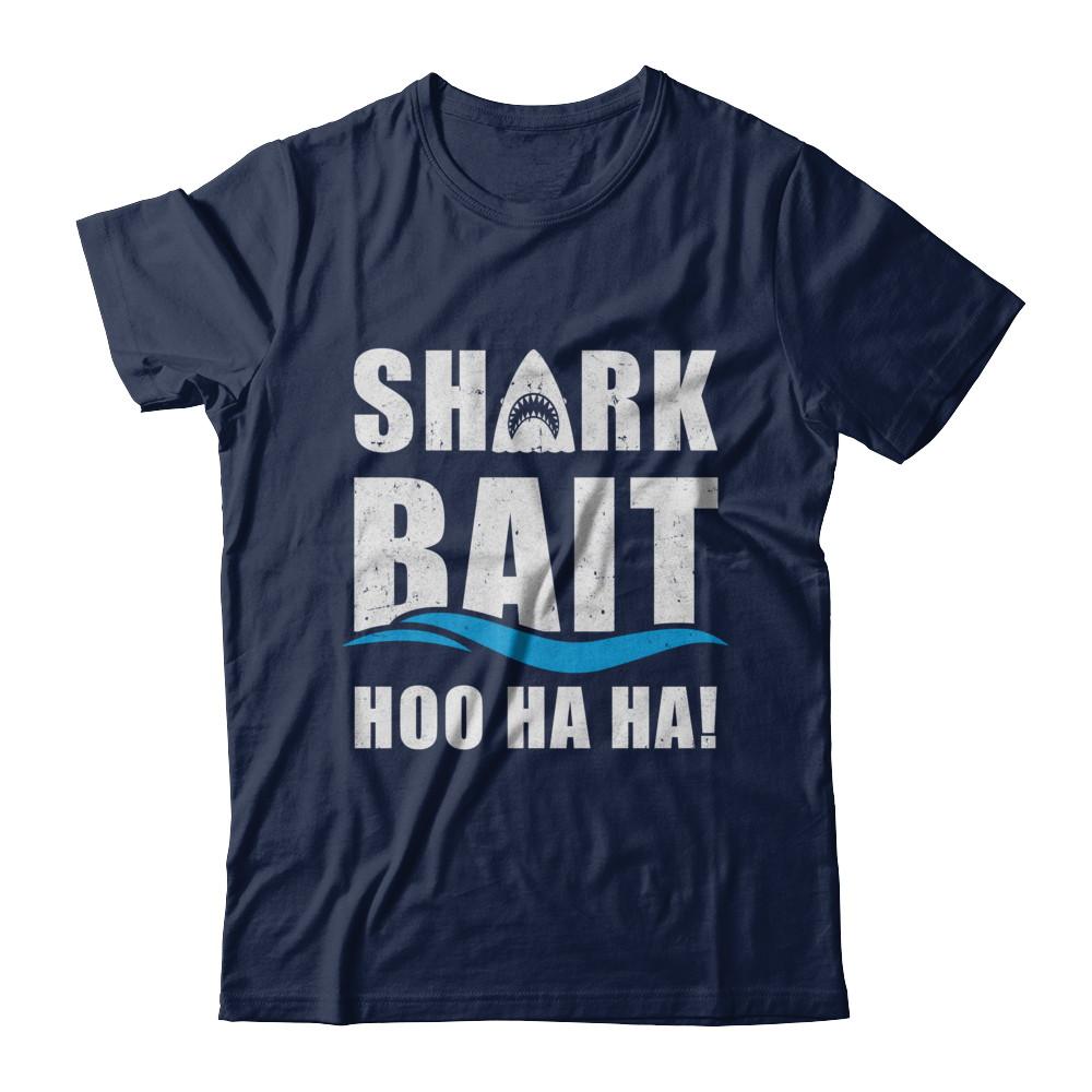 Funny Shark Bait Hoo Ha Ha Shark-T-Shirt & Hoodie-Classic T-Shirt-Navy