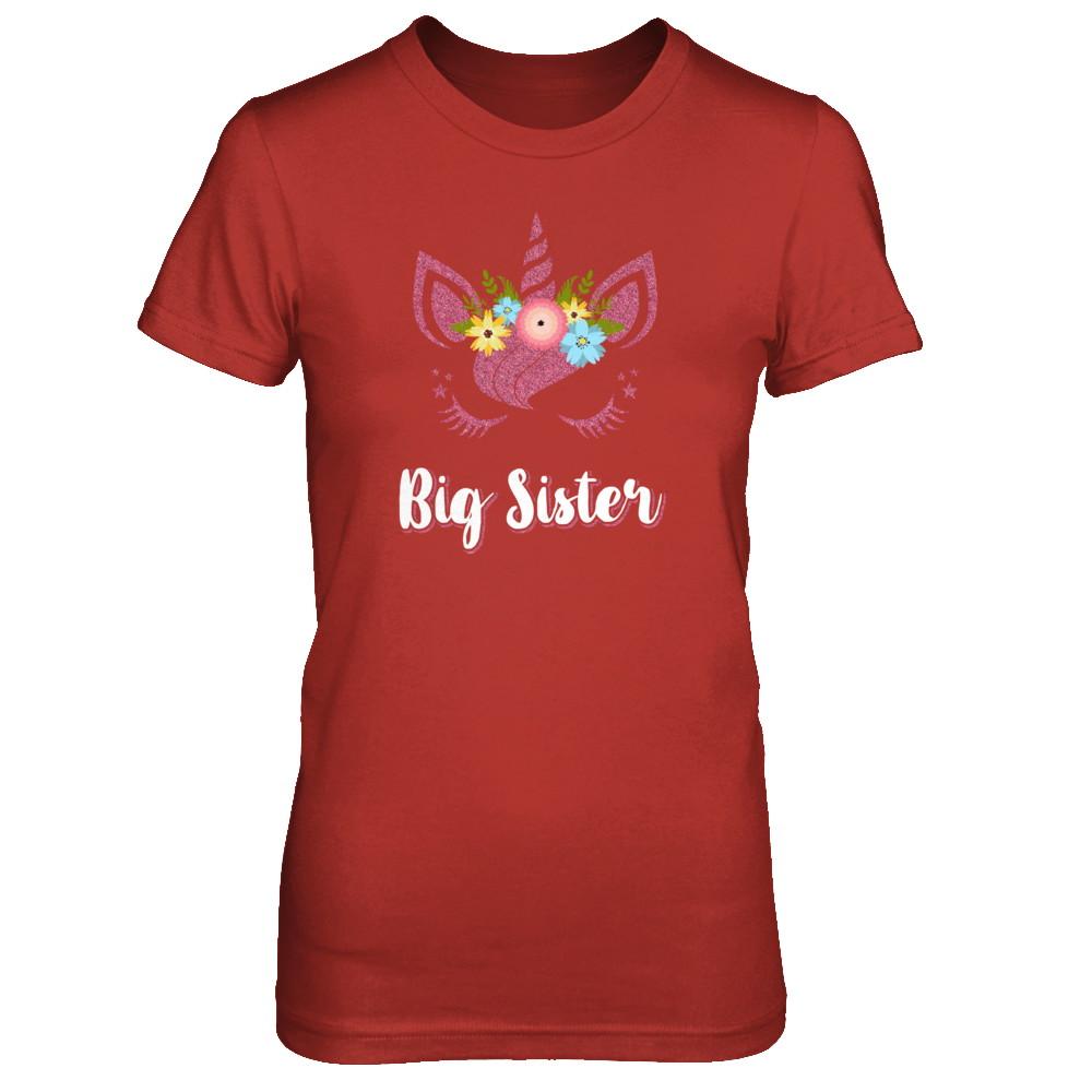 Unicorn Big Sister I'm Going To Be A Big Sister-T-Shirt & Tank Top-Women's T-Shirt-Red