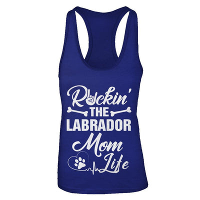 Rockin The Labrador Mom Life-T-Shirt & Tank Top-Women's Ideal Racerback Tank-Royal