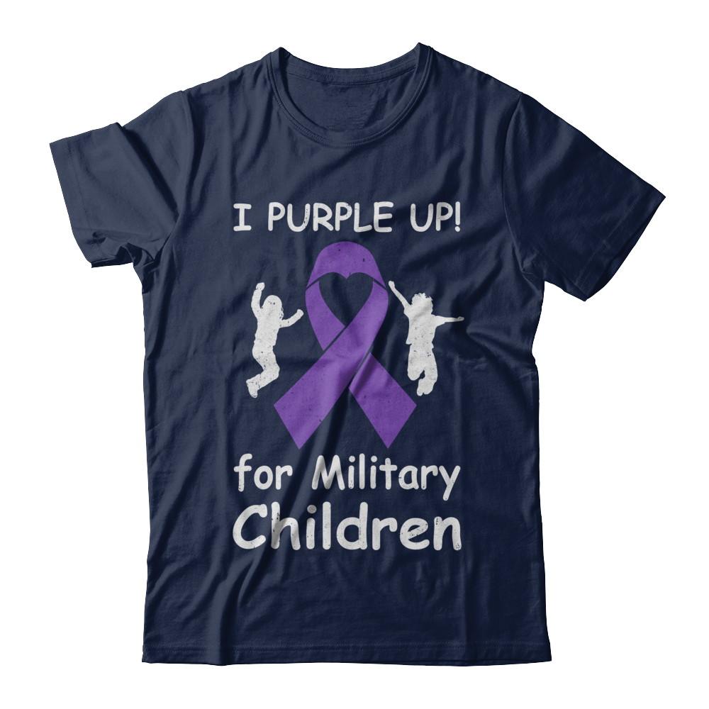 I Purple Up For Month Of The Military Child-T-Shirt & Hoodie-Classic T-Shirt-Navy