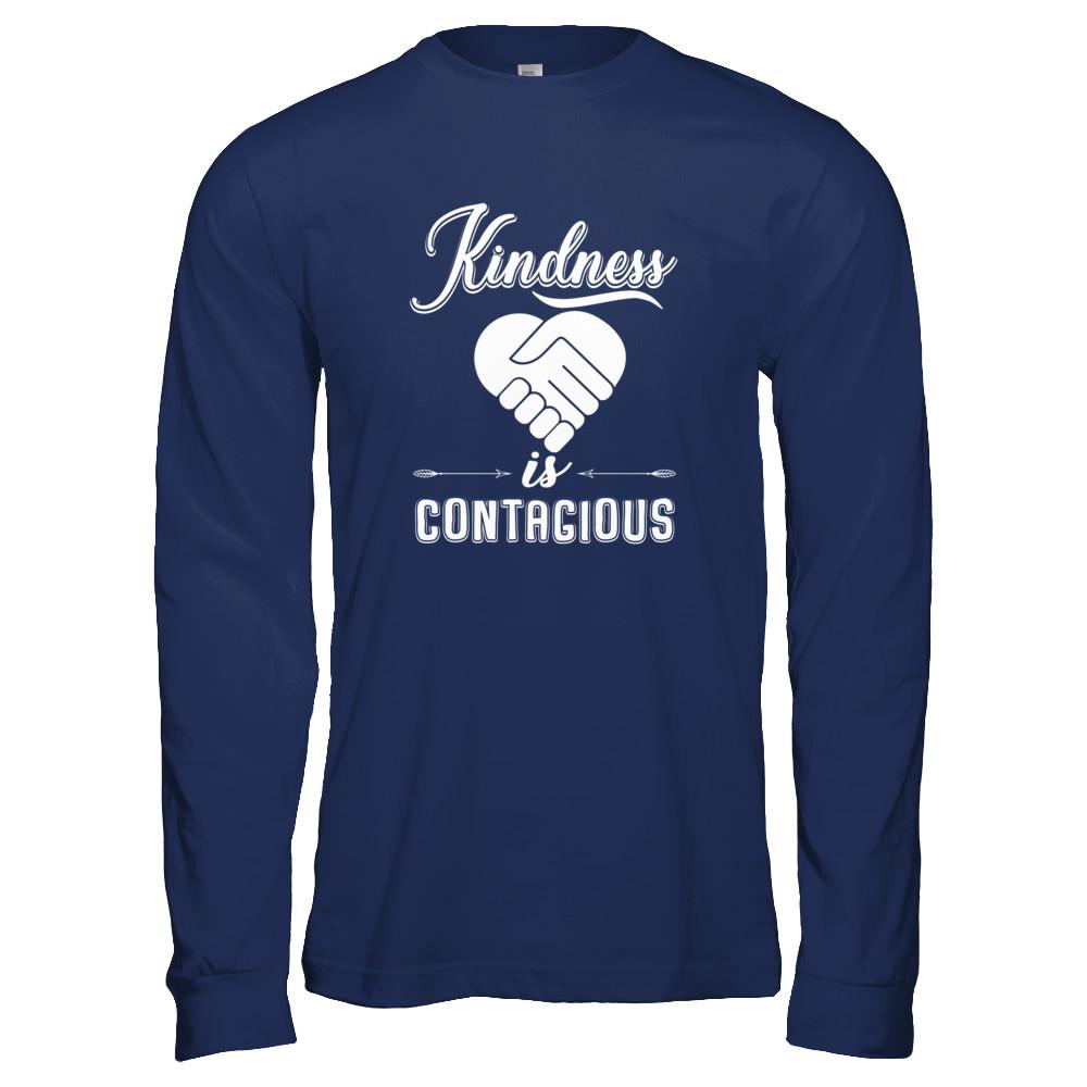 Kindness Is Contagious-T-Shirt & Tank Top-Long Sleeve T-Shirt-Navy