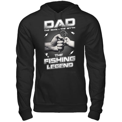 Dad The Man The Myth The Fishing Legend-T-Shirt & Hoodie-Pullover Hoodie-Black