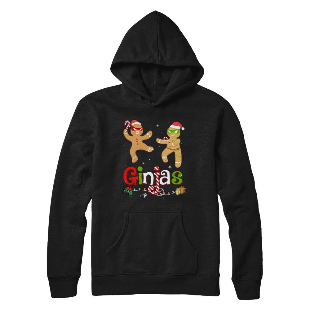 Ginjas Gingerbread Ninjas Funny Christmas Gifts-T-Shirt & Hoodie-Pullover Hoodie-Black
