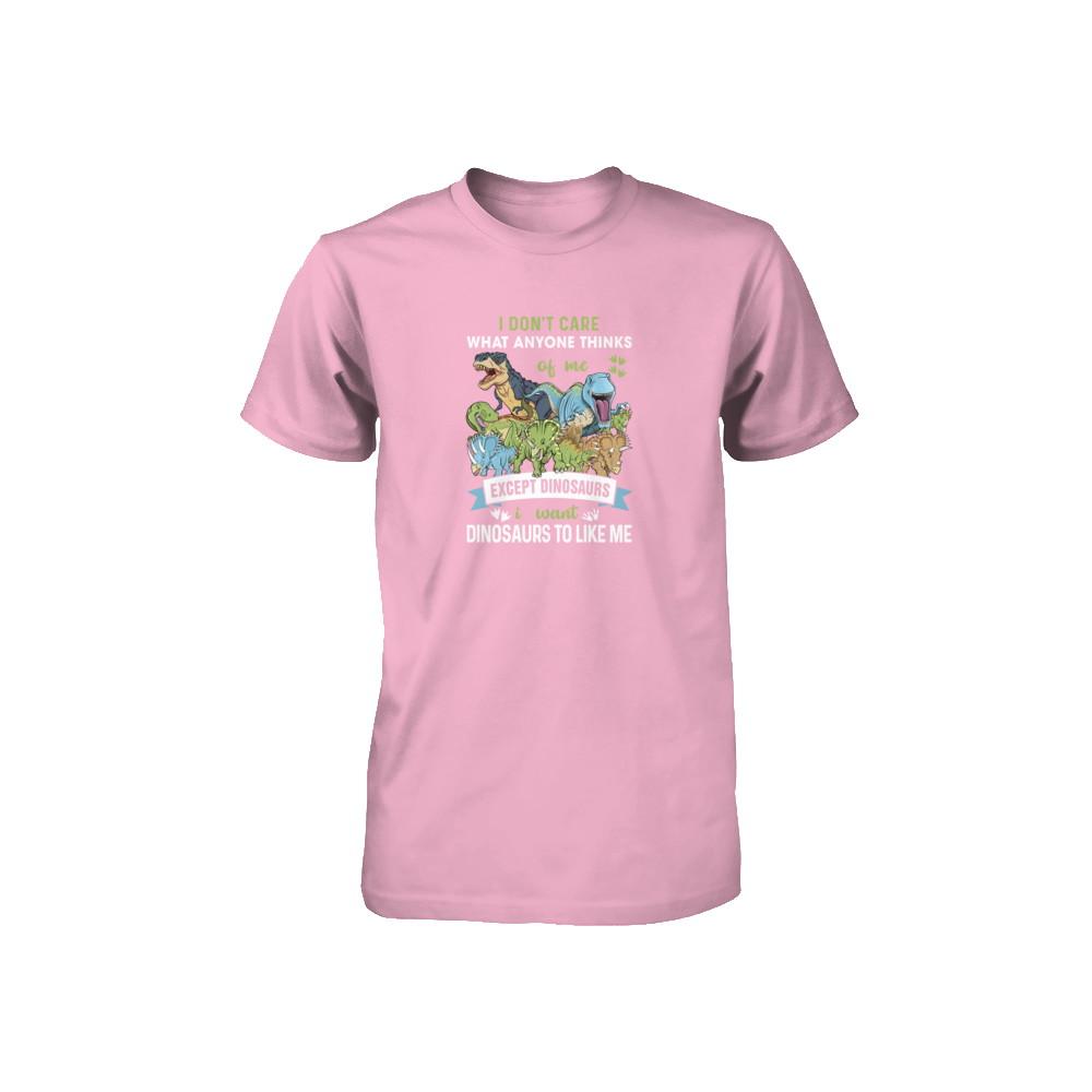 I Don't Care Except Dinosaurs Want Dinosaurs To Like Me Youth-Youth Shirt-Toddler T-Shirt-Pink