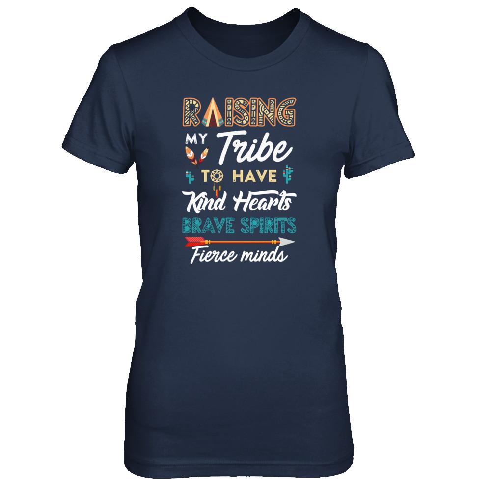 Raising My Tribe To Have Kind Hearts Brave-T-Shirt & Tank Top-Women's T-Shirt-Navy