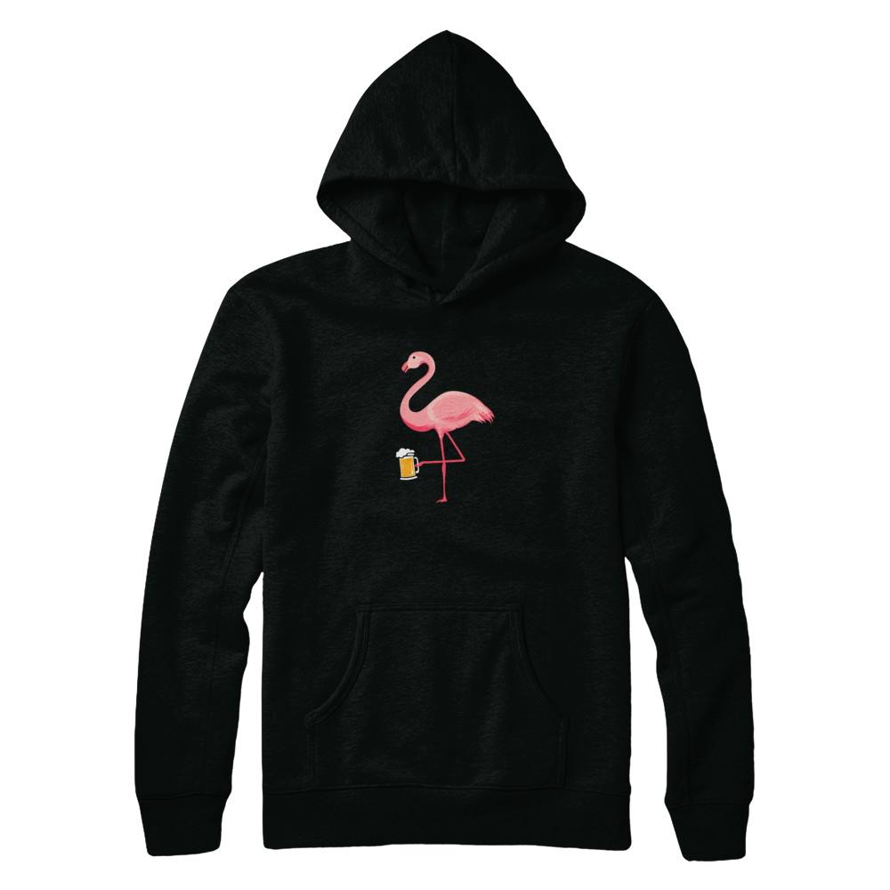 Beer Lover's Pink Flamingo Fun Party Beer-T-Shirt & Tank Top-Pullover Hoodie-Black
