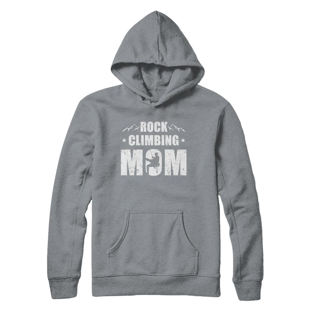 Rock Climbing Mom Distressed Mountain Climber Mothers Day-T-Shirt & Hoodie-Pullover Hoodie-Light Steel