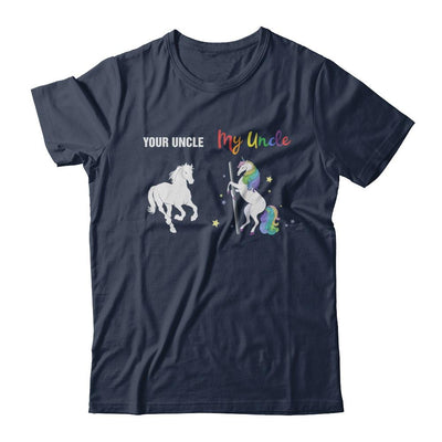 Your Uncle My Uncle Unicorn Funny LGBT Gay Pride-T-Shirt & Hoodie-Classic T-Shirt-Navy