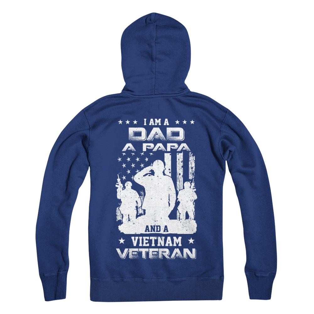 I'm A Dad A Papa And A Vietnam Veteran-T-Shirt & Hoodie-Hanes - Heavyweight Pullover Hoodie-Deep Royal