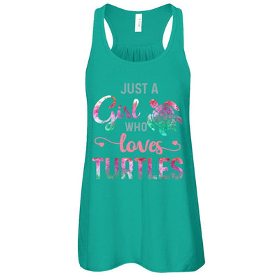 Just A Girl Who Loves Turtles Turtle Lover-T-Shirt & Tank Top-Women's Flowy Racerback Tank-Kelly