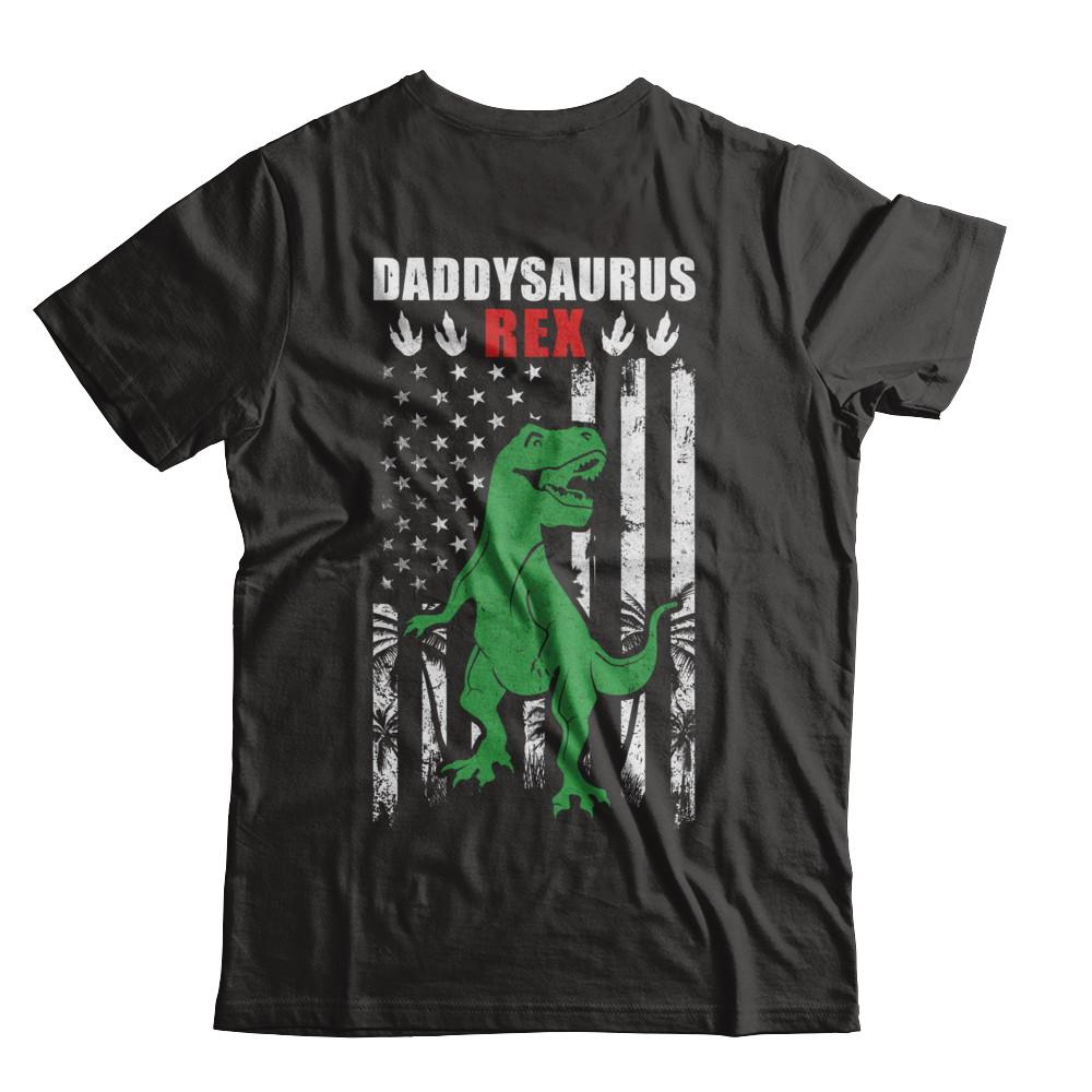 DaddySaurus Dad Dinosaur Rex American Flag Fathers Day