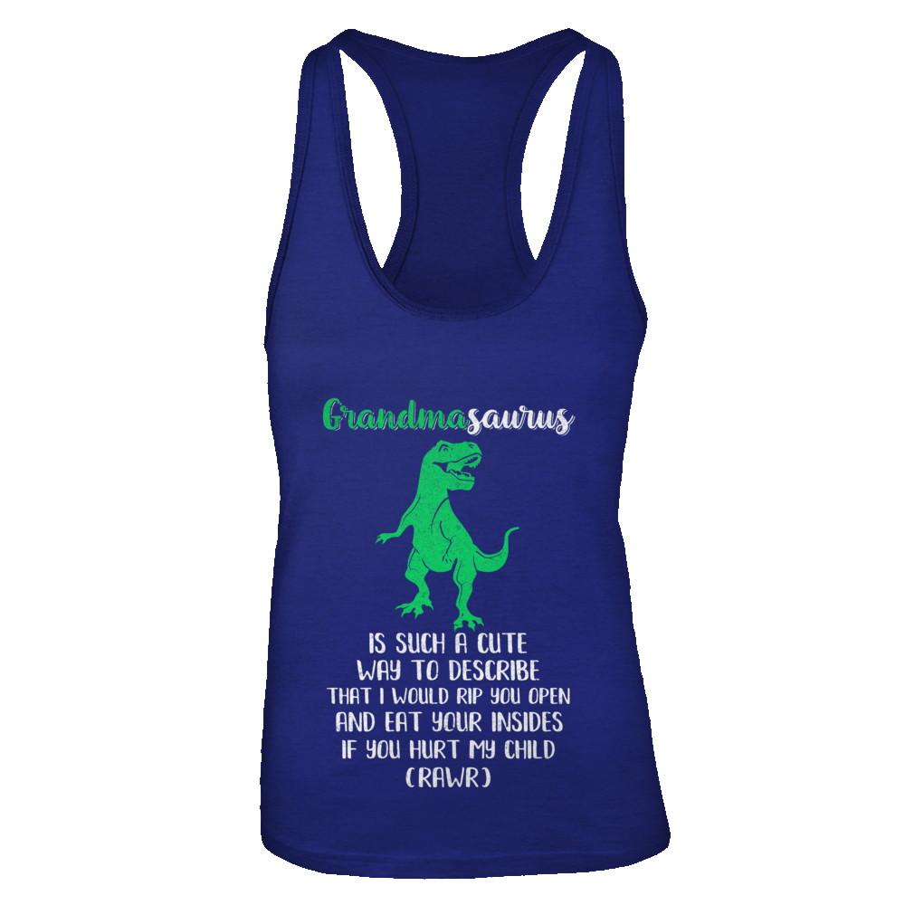Grandmasaurus Saurus Is Such A Cute Way To Describe Grandma Gift-T-Shirt & Tank Top-Women's Ideal Racerback Tank-Royal