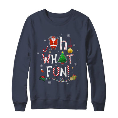 Oh What Fun Christmas Tree Funny Xmas-T-Shirt & Sweatshirt-Crewneck Sweatshirt-Navy