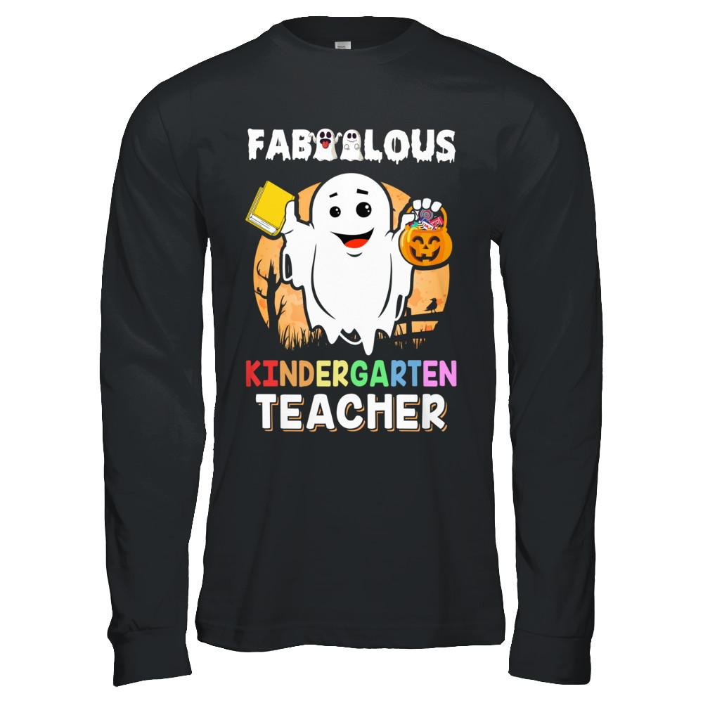 Faboolous Fabulous Kindergarten Teacher Halloween-T-Shirt & Hoodie-Long Sleeve T-Shirt-Black