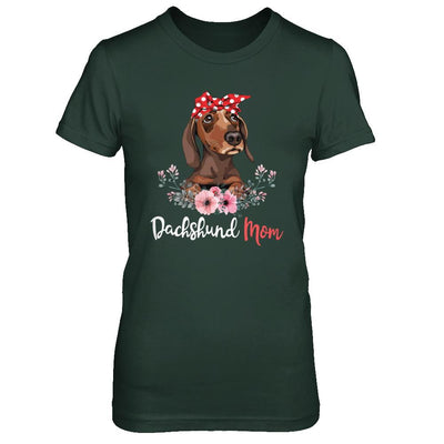 Dachshund Mom Gift For Women Dog Lover-T-Shirt & Hoodie-Women's T-Shirt-Forest Green